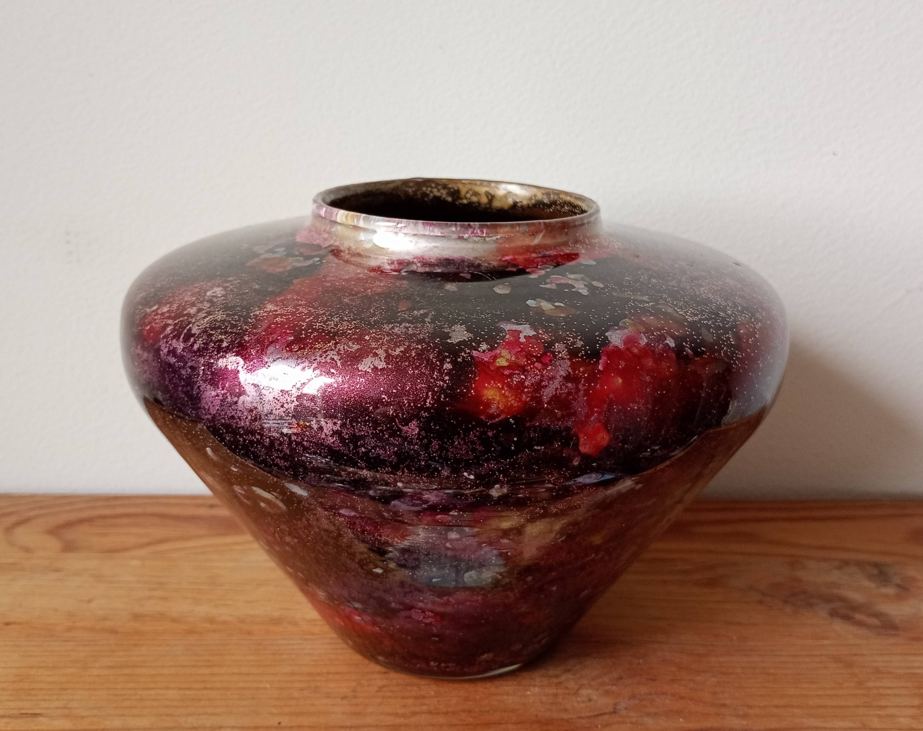 gilded glass vase Laque Line