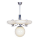 Art Deco Chandelier in Chrome-Plated Steel and Opal Glass, Czech, 1920s