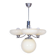 Art Deco Chandelier in Chrome-Plated Steel and Opal Glass, Czech, 1920s