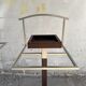 Set of 2 Calligaris holders — silver gray with dark brown wood, metal, and wood design