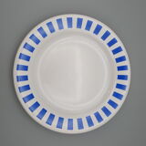 Plates saucers cups vintage white blue line hotesse ceramic