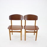 1960s Børge Mogensen Model 122 Oak and Teak Dining Chairs for Søborg Møbelfabric, Denmark