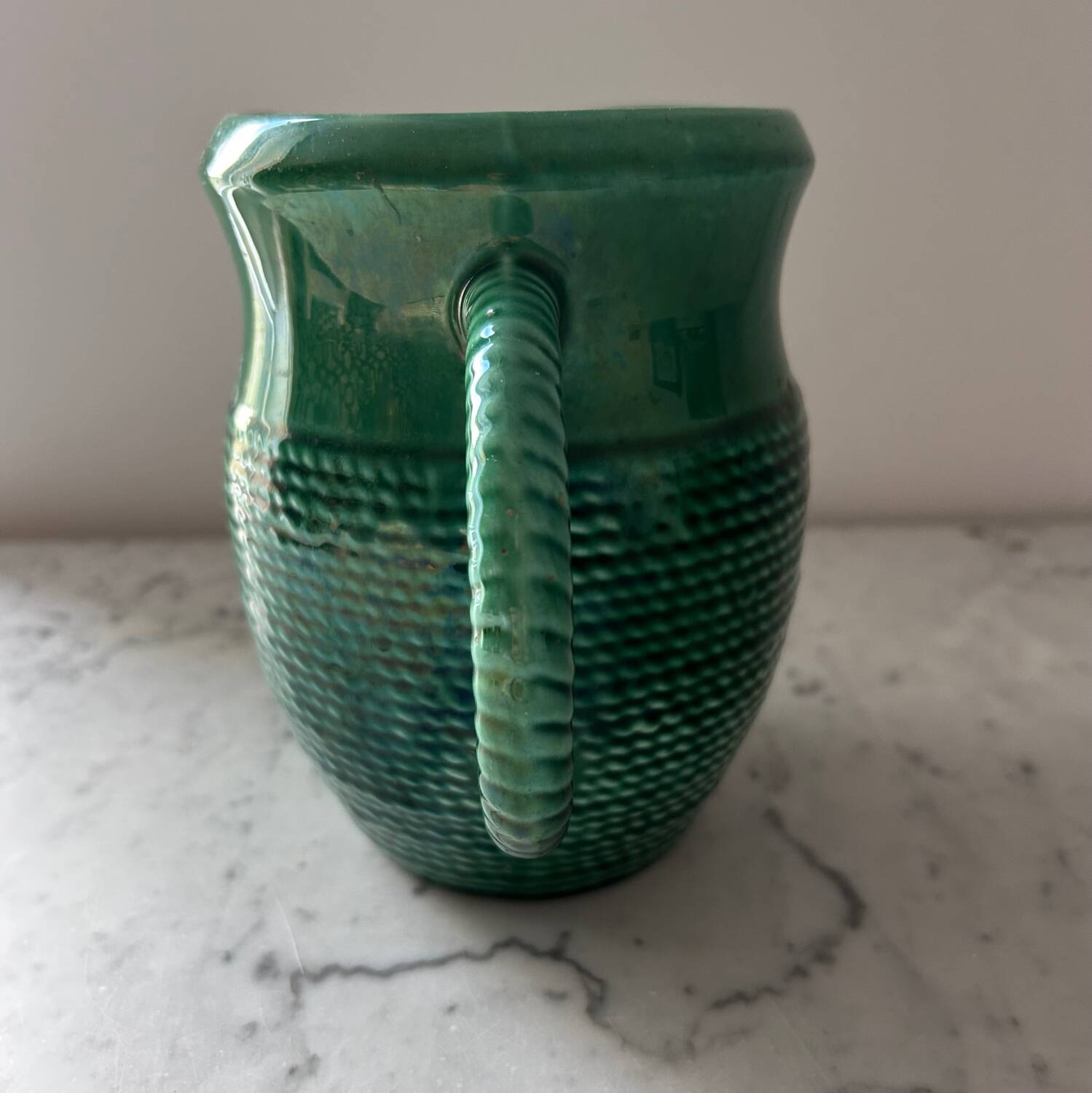 Emerald green pitcher Sarreguemines