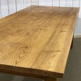 Table de ferme anglaise en pitch pin , fabrication des années 80