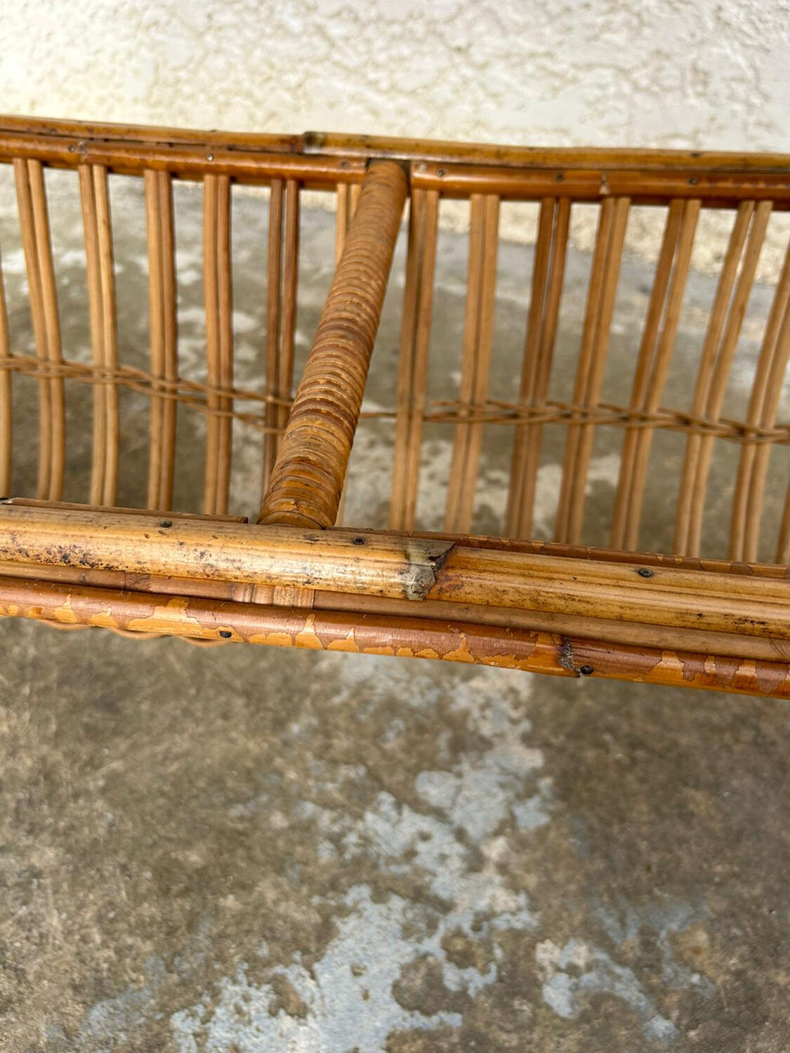 Vintage rattan magazine table