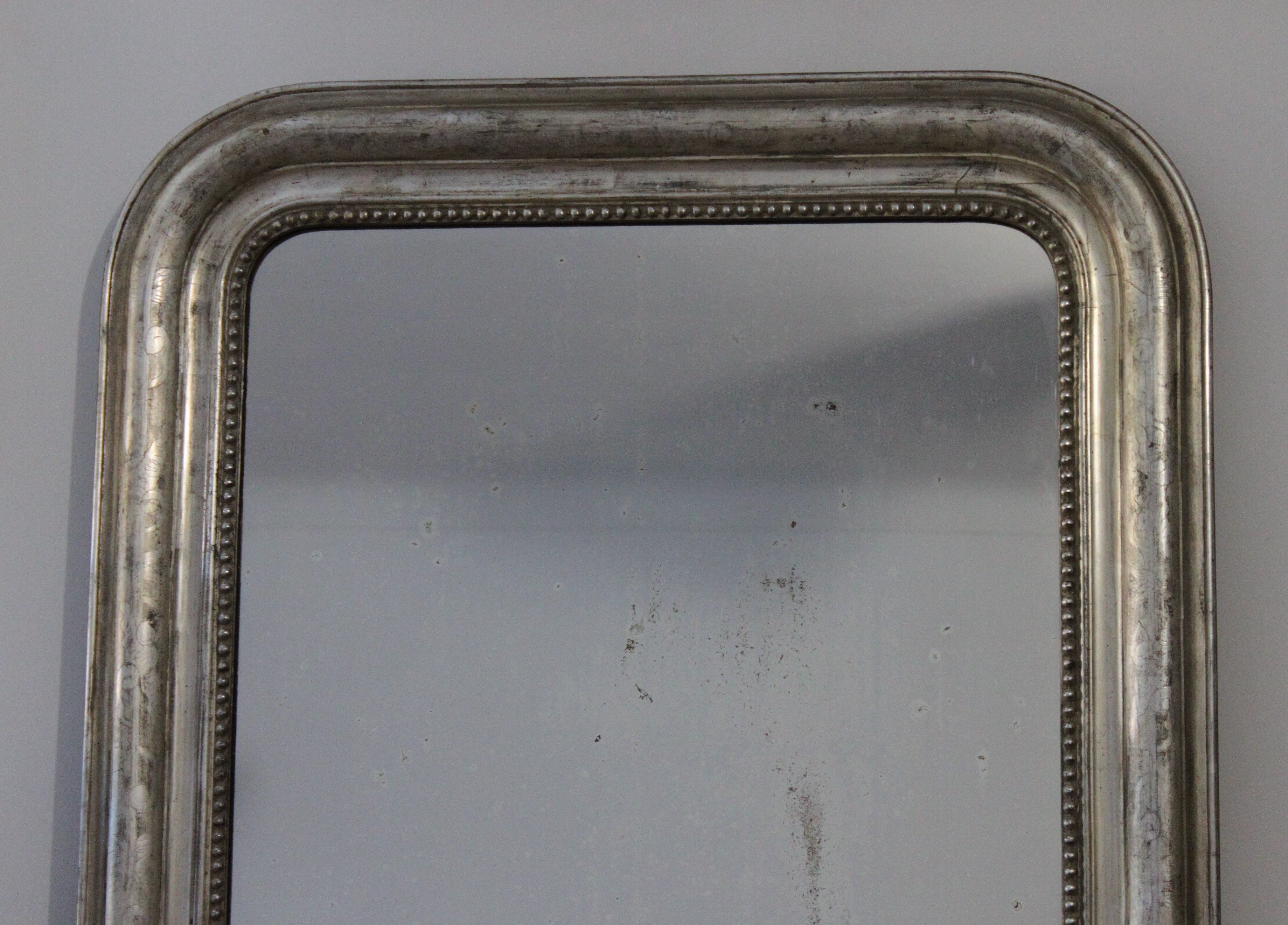 Louis Philippe silver mirror - 110 X 80 cm