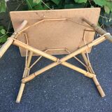 Table low recangulaire rattan, plastic coating, the 60 - rattan rectangular vintage table