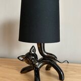Vintage black cat table lamp