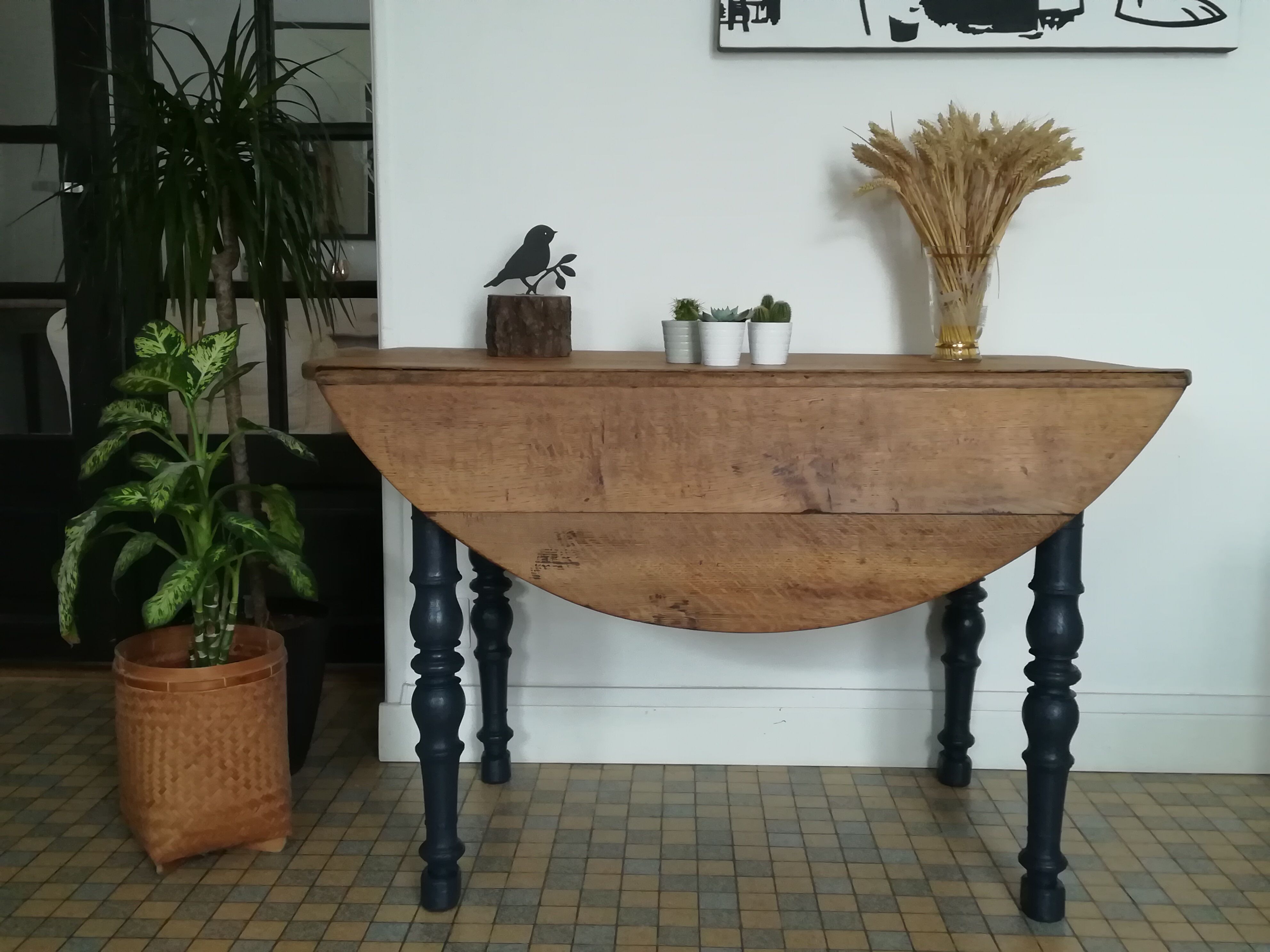 Table de ferme, à volets