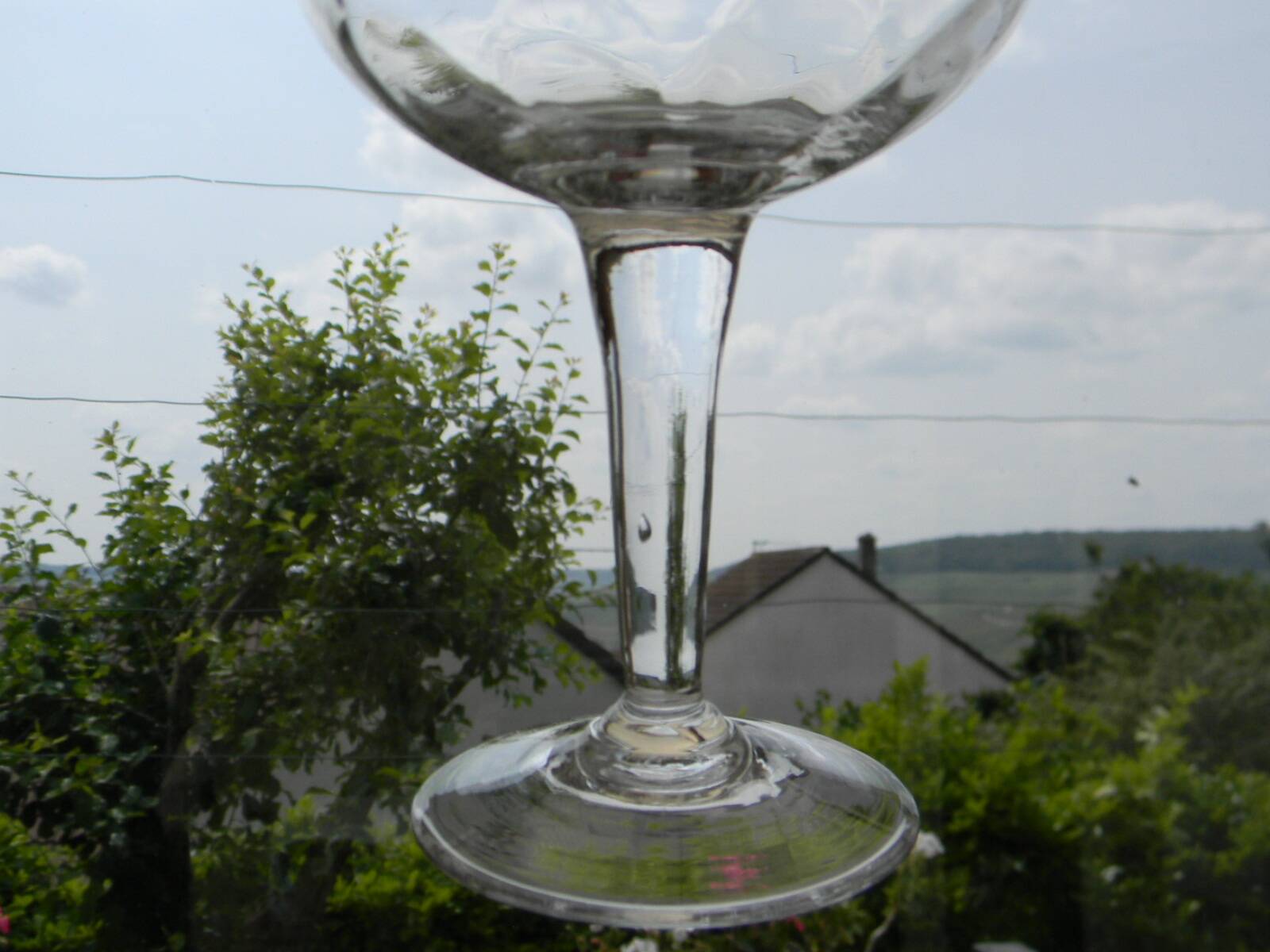 Set of 6 antique glass champagne glasses.