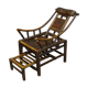 Original antique Chinese 19th century handcrafted bamboo lounge chair, ca 1860
