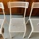 Series of 3 perforated metal chairs