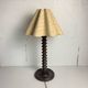 French wood turned table lamp in the style of Charles Dudouyt, 1950s