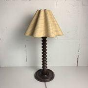 French wood turned table lamp in the style of Charles Dudouyt, 1950s