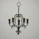 Chandelier en métal peint en noir avec des détails en cuivre – Gunnar Ander pour Ystad-Metall, Suède, années 1950