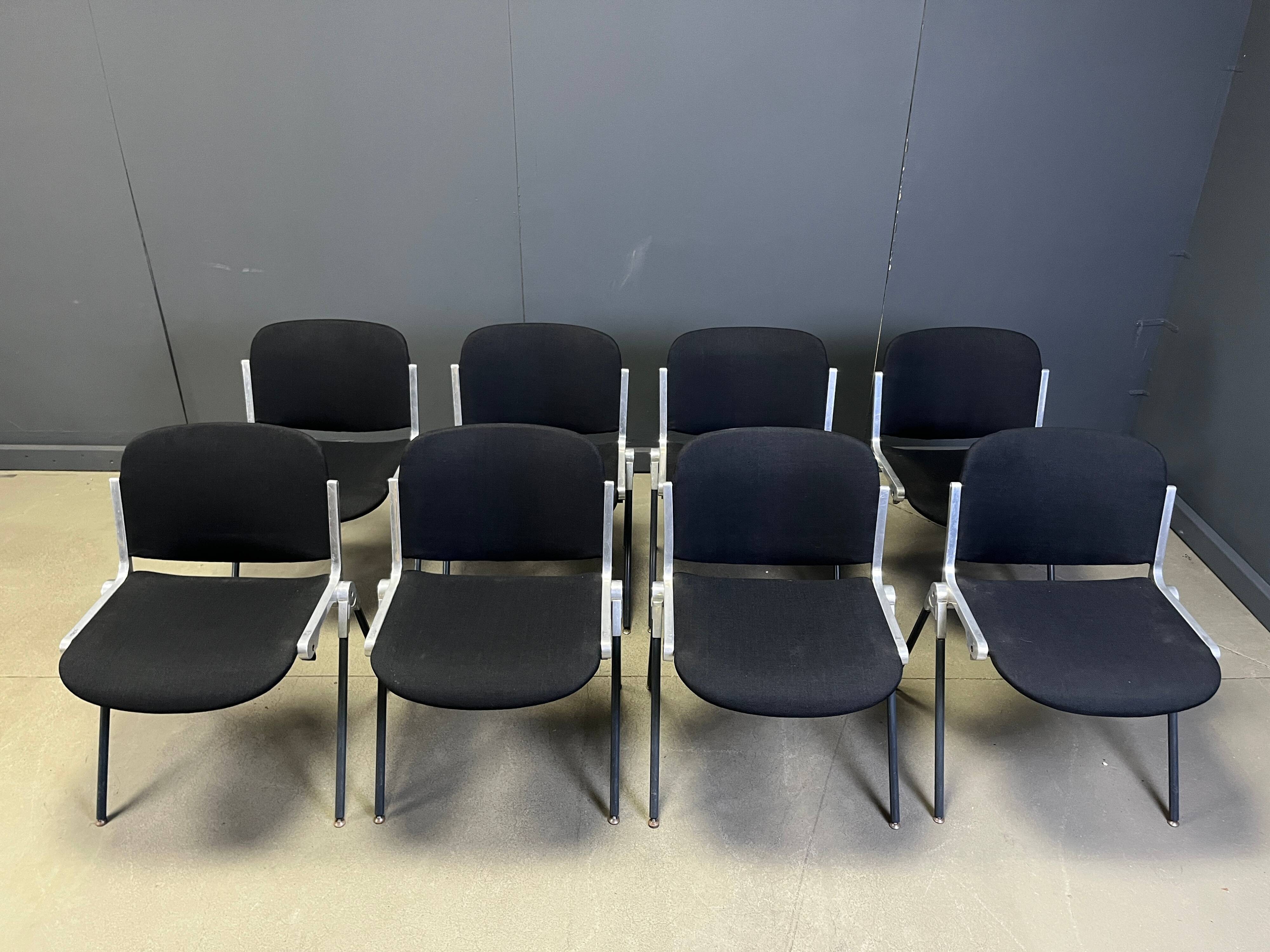 Vintage Italian stackable dining chairs in the style of Castelli, set of 8.