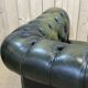 Chesterfield sofa in green leather 2 places from the 70s
