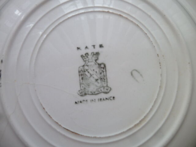 Set of 6 hollow plates in Niderviller faience, model Kate