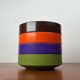 Set of 4 stackable Mepal bowls in mid-century Danish Space Age style, made by Rosti, 1960.