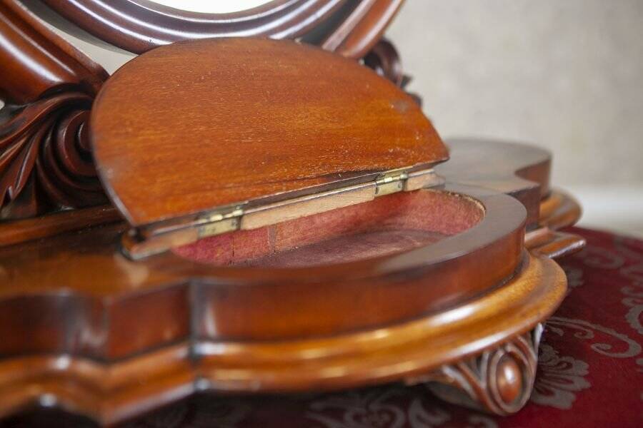 Early 20th Century Adjustable Mirror with Storage Compartment, 1890s