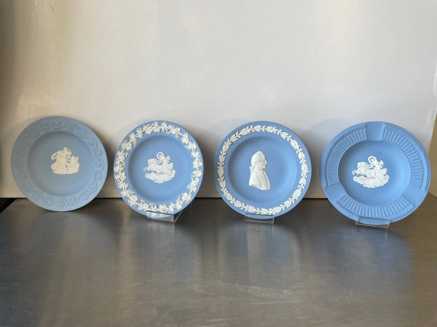 Lot of 4 Wedgwood BLUE Jasperware vintage