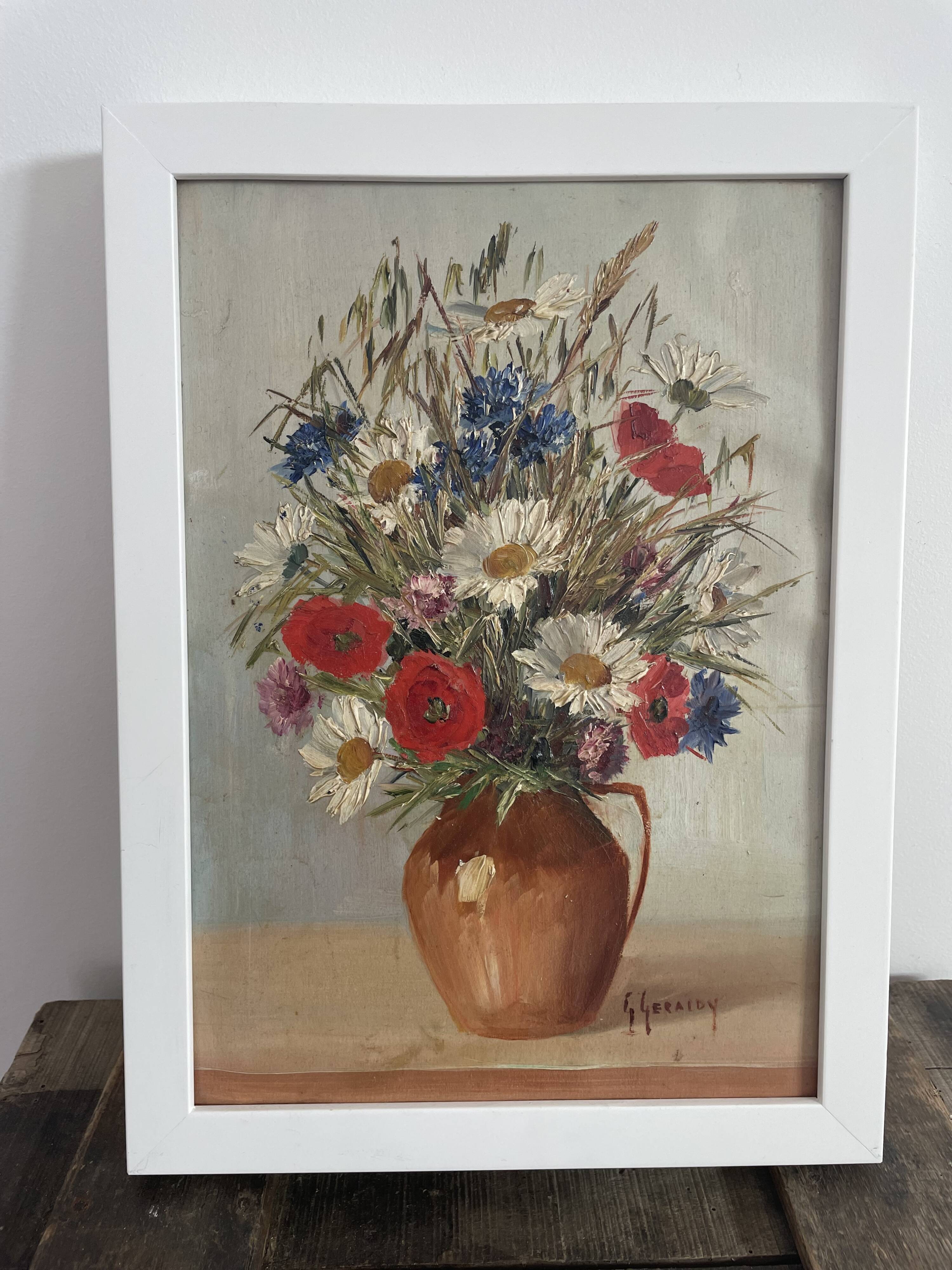 Oil painting - Still life with bouquet - signed