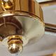 Brass pendant lamp and five-faceted vintage smoked glasses