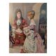 3 old Cinderella illustrations framed under glass