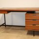 Vintage mahogany desk by Pierre Guariche edition Minvielle, 1960