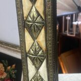 Oriental mirror in bone, copper and brass
