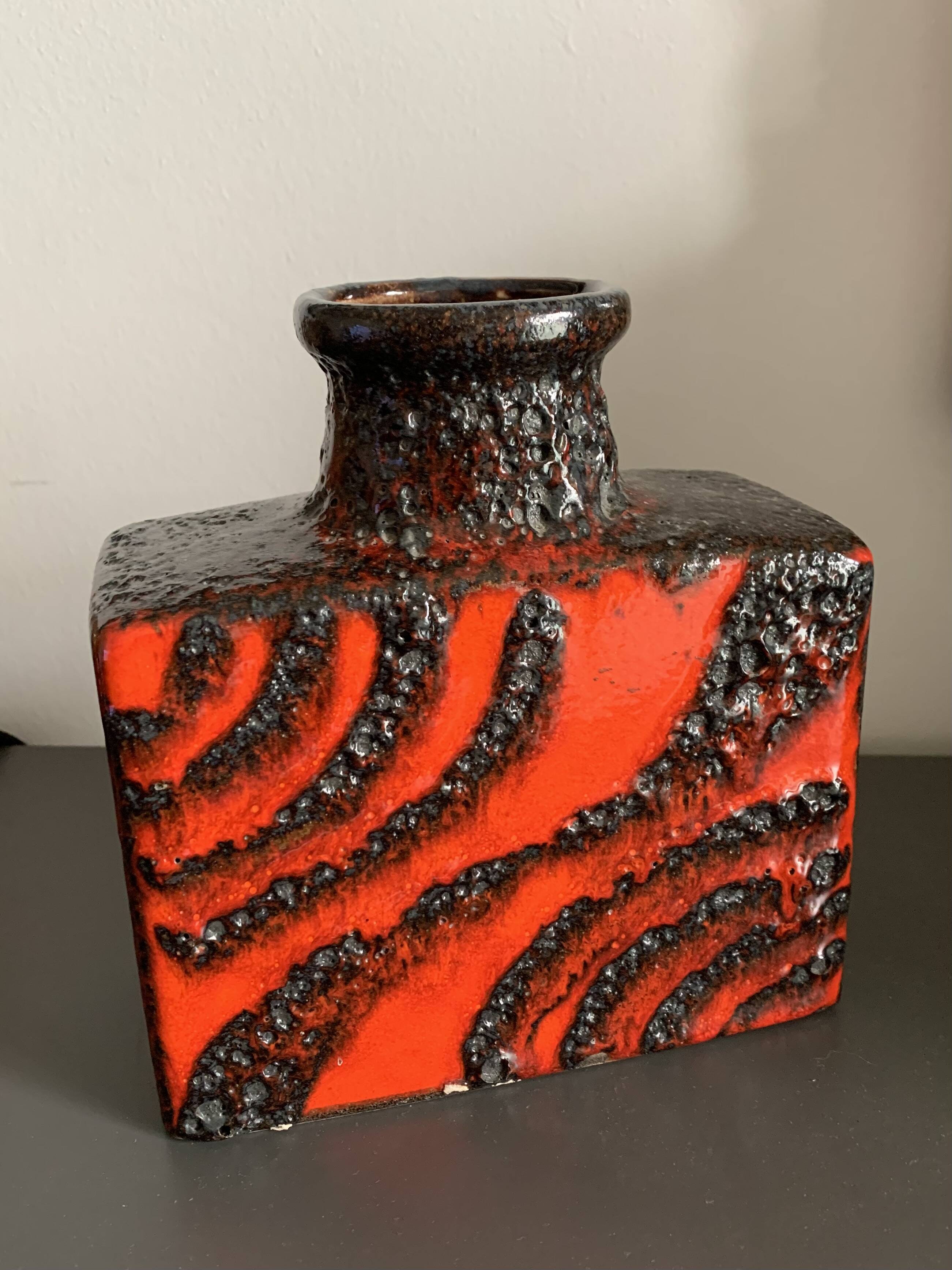 Pottery Vase Fat Lava West Germany , 1970s