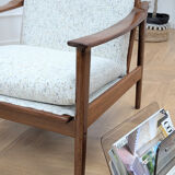 2 reupholstered Scandinavian armchairs