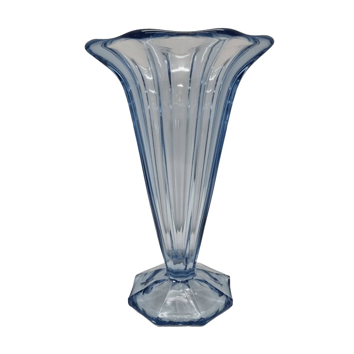 Art Deco blue tulip-shaped vase