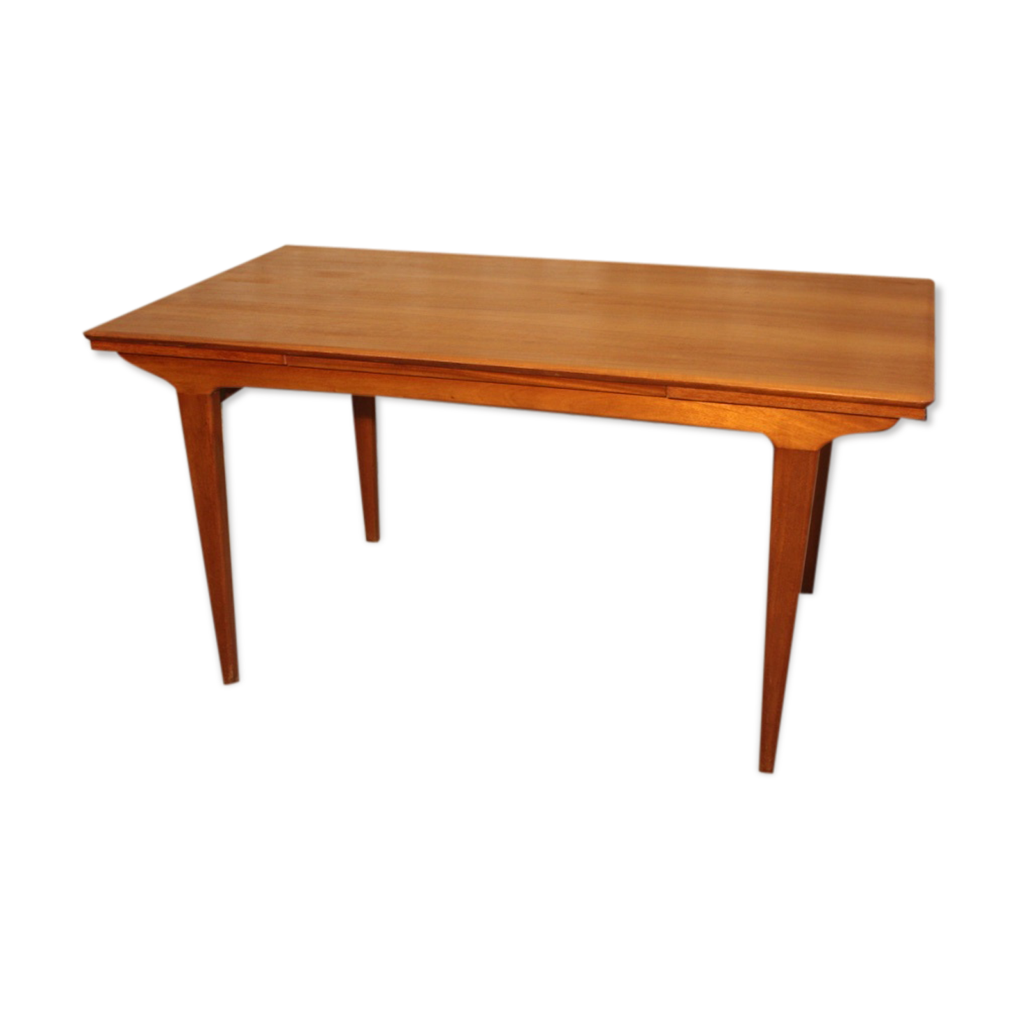 Vintage rectangular teak table with 2 extension spieces, 1960s