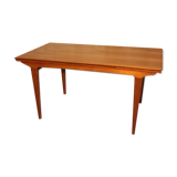 Vintage rectangular teak table with 2 extension spieces, 1960s