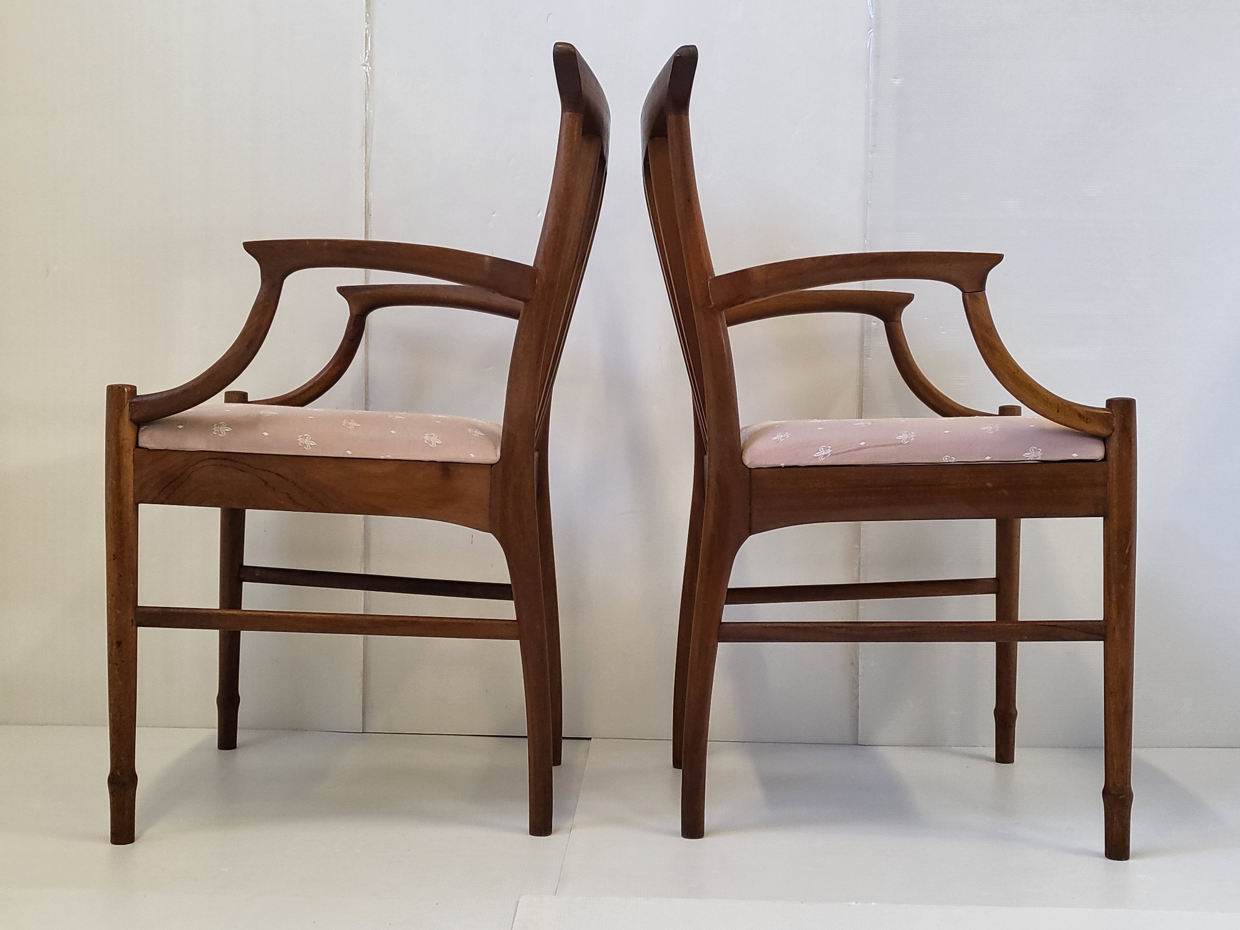 Pair of Scandinavian armchairs 1960 in teak