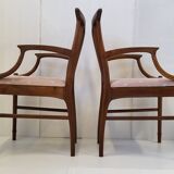 Pair of Scandinavian armchairs 1960 in teak