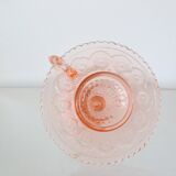 Cellar rat candle holder, pink glass