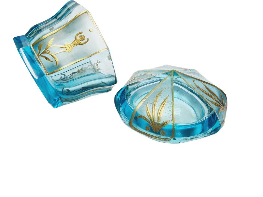 Biedermeier candy dish from Moser, Bohemia, 1890s