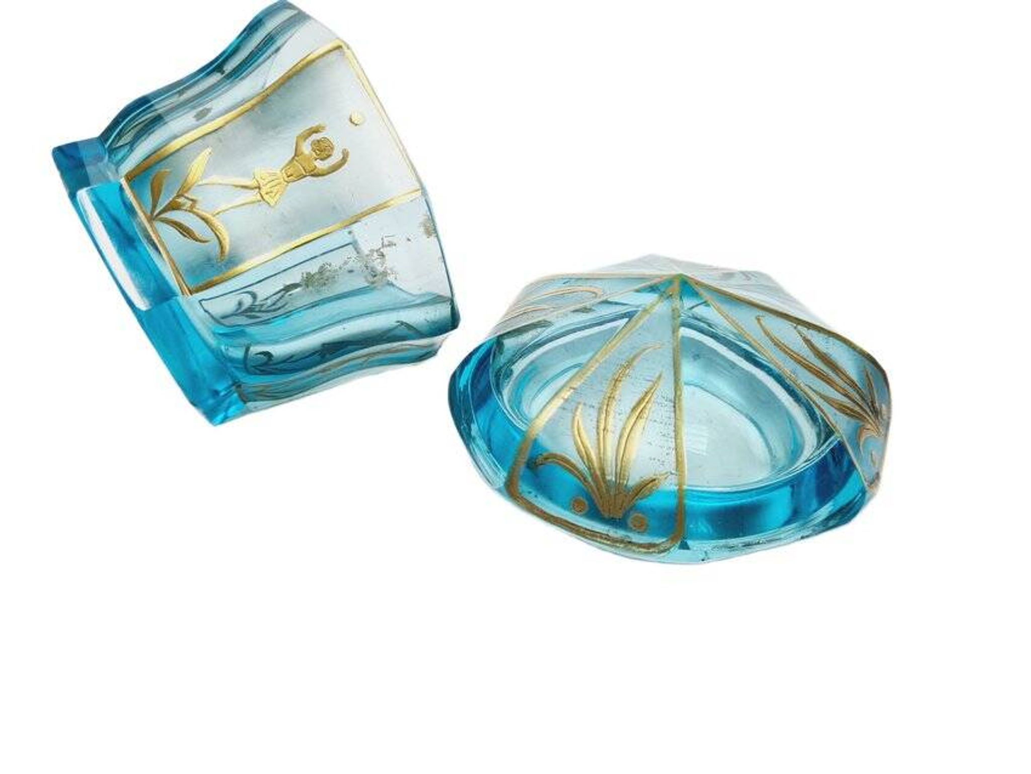 Biedermeier candy dish from Moser, Bohemia, 1890s
