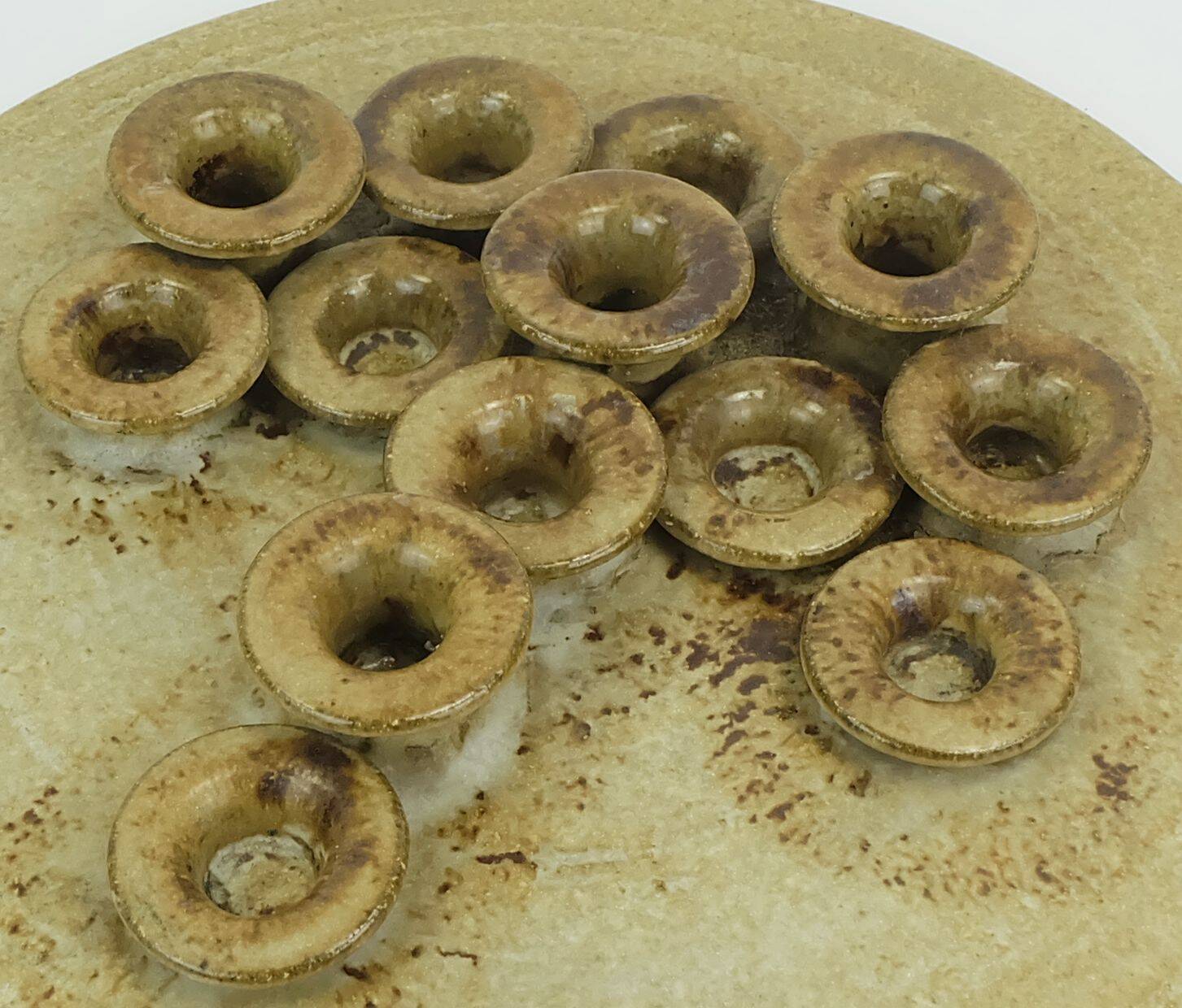 Large rudi stahl candle holder for 13 candles 1970s west german studio pottery