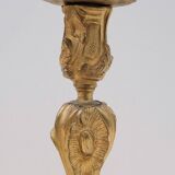 Pair of louis xv style rocaille candlesticks, slodtz model, 19th century