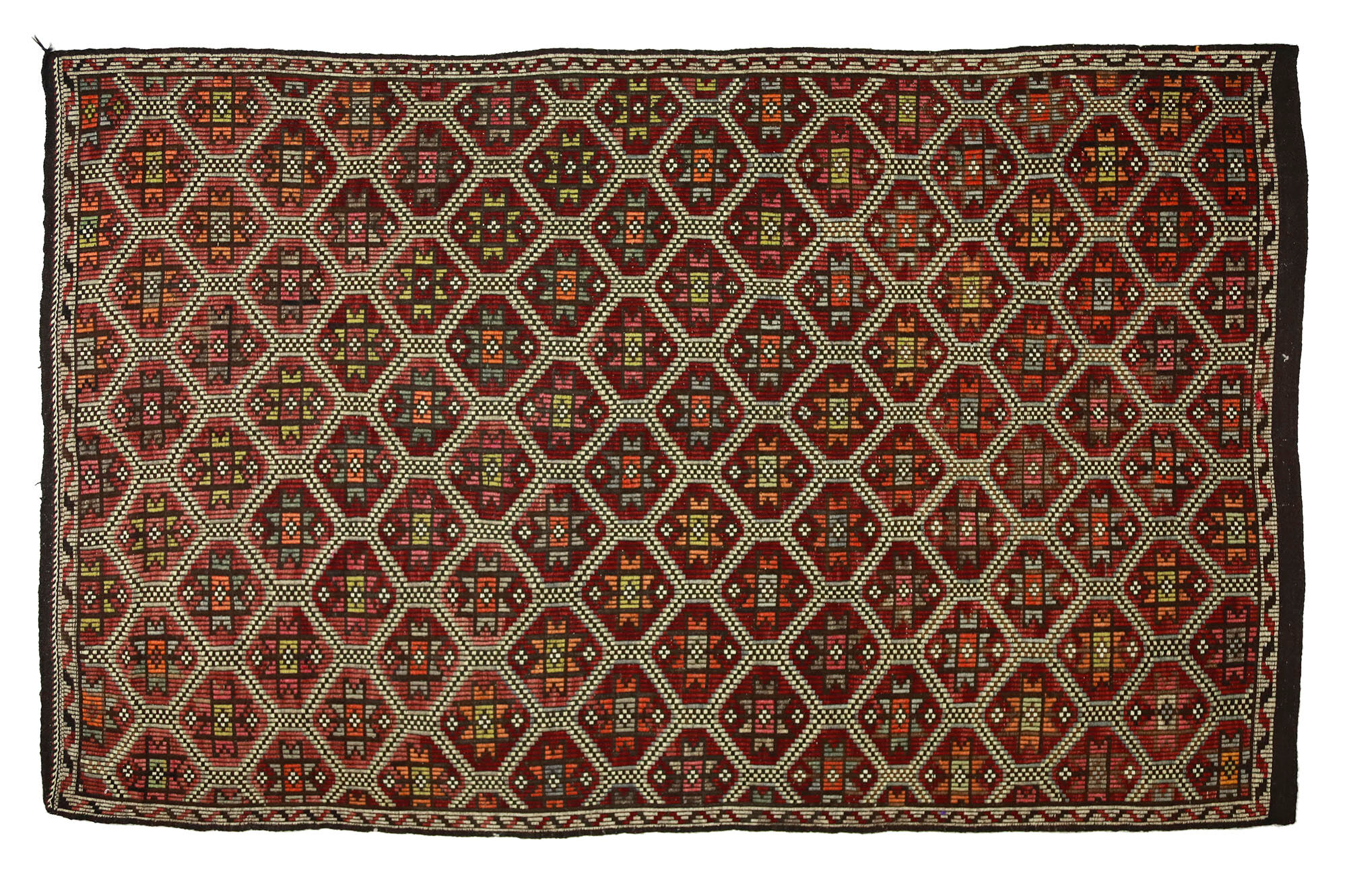 Anatolian handmade kilim rug 295 cm x 182 cm