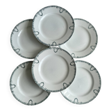 Set of 6 flat ironstone plates