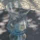 Tealight holder, blown glass candle holder in blue color from Biot glassworks