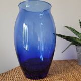 Grand vase bleu cobalt en verre