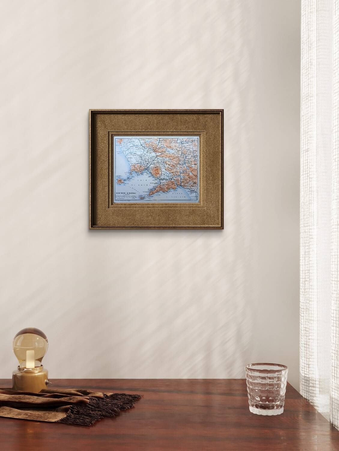 Printed in 1909, Bays of Naples and Salerno, Italy.