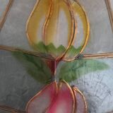 Large mother-of-pearl and brass lampshade