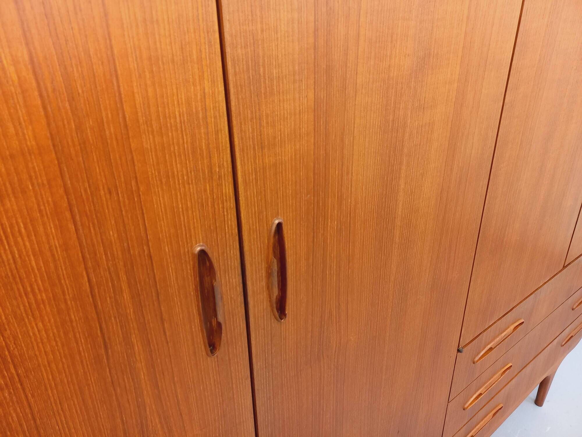 Vintage Scandinavian teak wardrobe from the 1960s.