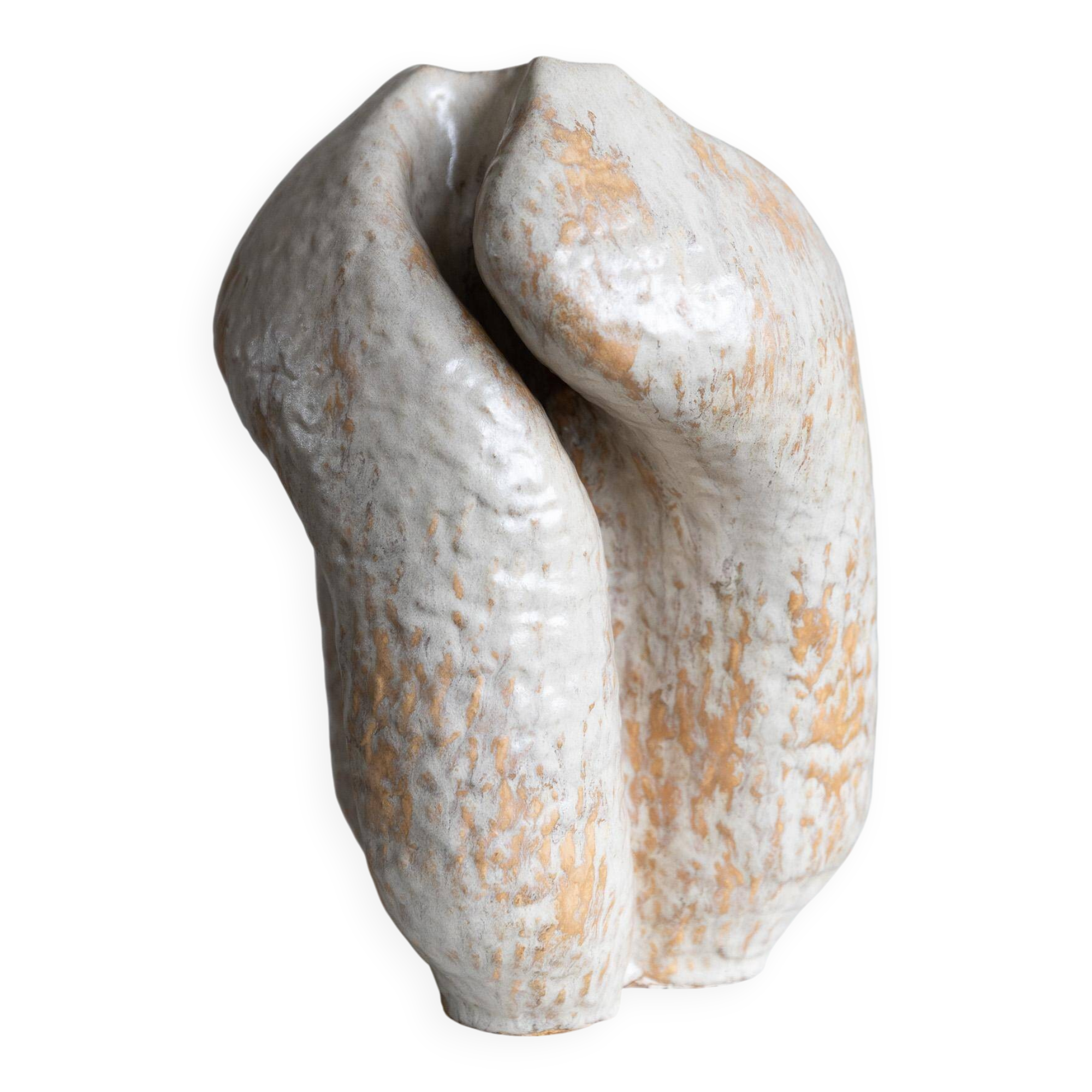 Large stoneware floor vase in ceramic by Danish artist Ole Victor, 2022.